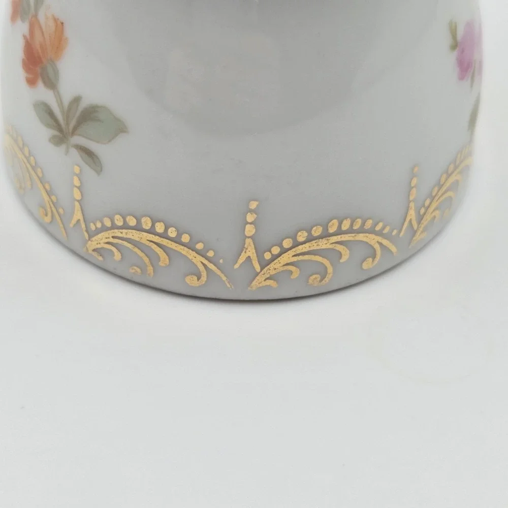 Rosenthal Selb Dresden Floral Porcelain Egg Cup With Gold‎ Trim Cottagecore